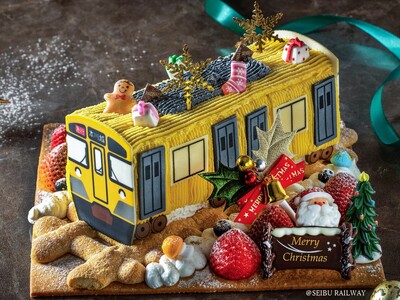 【川越プリンスホテル】クリスマスを華やかに彩る西武イエローケーキ西武鉄道2000系「クリスマストレインケ...