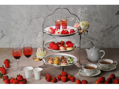 【びわ湖大津プリンスホテル】滋賀県初のオリジナルいちご「みおしずく」を使用した、ジュエリーのように輝くストロベリースイーツが登場、冬限定「Strawberry Afternoon Tea」