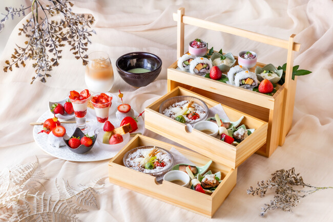 【川越プリンスホテル】埼玉県のいちご“あまりん”“べにたま”と雪景色が織りなす和のひととき「和風アフタヌーンティーセット」を新販売