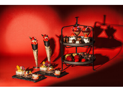 【東京ベイ潮見プリンスホテル】赤い艶めくいちご×黒い芳醇ショコラの贅沢ティータイム「いちごバレンタインアフタヌーンティー～Rouge et Noir～」を販売