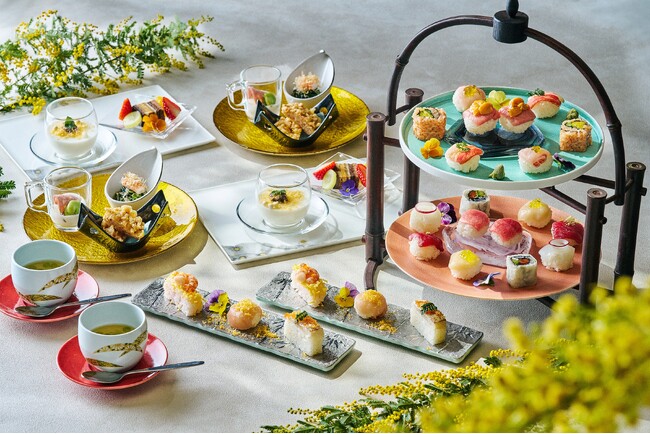 可憐で美しいミモザをテーマにした寿司スタイルのアフタヌーンティーJapanese Afternoon Tea～華凛～を販売 ザ・プリンスギャラリー 東京紀尾井町