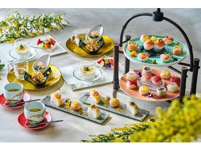 可憐で美しいミモザをテーマにした寿司スタイルのアフタヌーンティーJapanese Afternoon Tea～華凛～を販売 ザ・プリンスギャラリー 東京紀尾井町