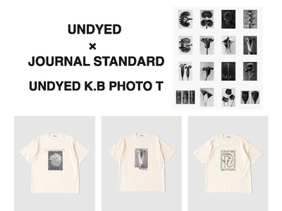 UNDYED×JOURNAL STANDARD　無染色の風合いを活かしたプリントTシャツ3柄を販売中