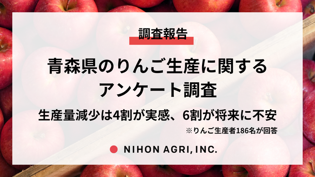 日本農業、青森県のりんご生産に関するアンケート調査の結果を公開！