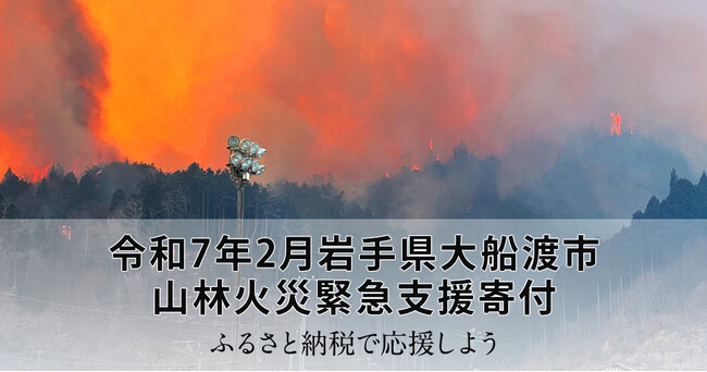 さとふる、「令和7年2月岩手県大船渡市 山林火災緊急支援寄付サイト」を開設