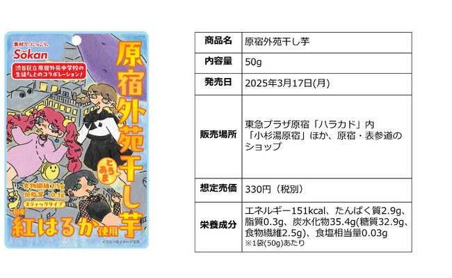 渋谷区立原宿外苑中学校との特別プロジェクトが商品化『原宿外苑干し芋』が発売！