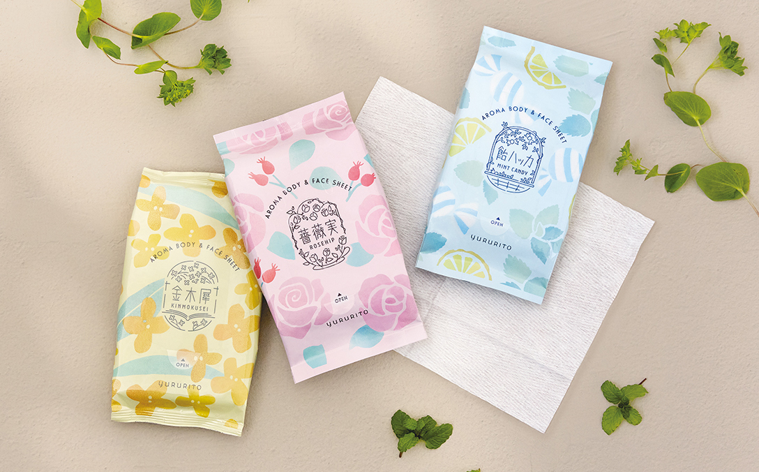 アロマ香るシートに新フレグランス登場。上品な香りとやさしい使い心地でさっぱり拭けて素肌サラサラ