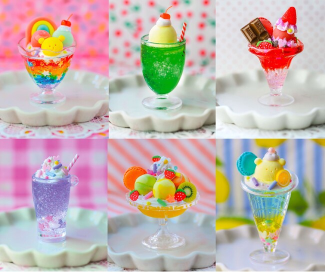 プレスリリース「レトロ喫茶クリームソーダなどのミニチュアスイーツが6種類もつくれる！　かわいすぎて見ているだけで幸せ気分になれる本格的クラフトキット『ミニチュアスイーツカフェ』6月5日発売！」のイメージ画像