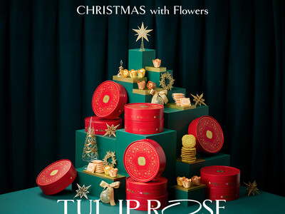 聖夜を華やかに彩る、真っ赤なクリスマスボックス誕生。バター＆チーズの香り溢れるフラワースイーツを展開する【TOKYOチューリップローズ】