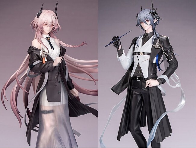 大人気スマホゲーム『アークナイツ』より、「テレジア 音律の旅VER.」「ロゴス 音律の旅VER.」がフィギュアで登場。