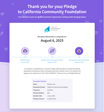 大網株式会社：『あみあみ25周年チャリティTシャツ』売上金寄付のご報告
