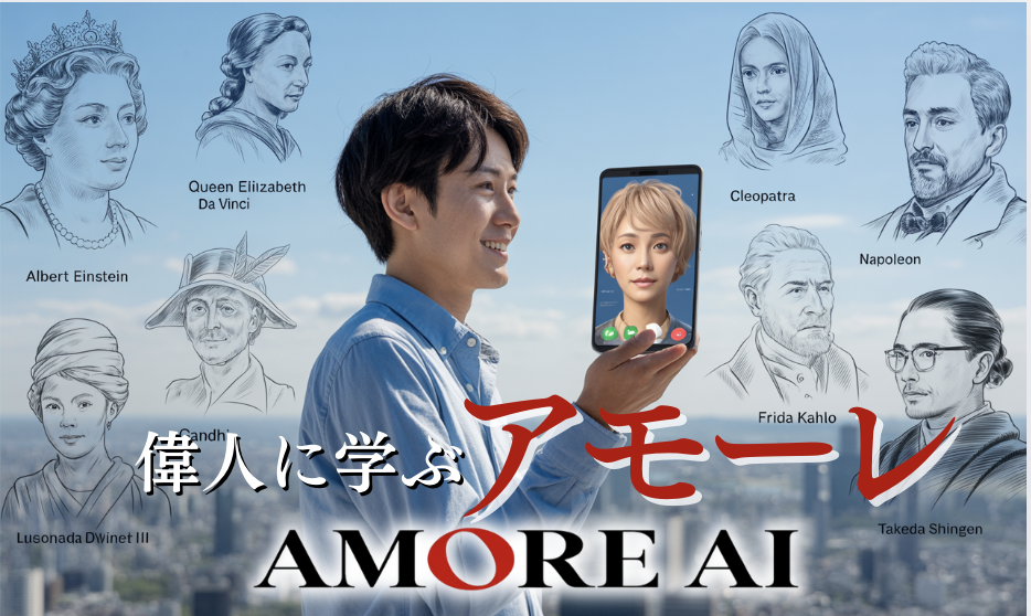偉人のアモーレが参考書。古今東西の愛のケーススタディができる新AIプログラム『AMORE 偉人伝』スタート！