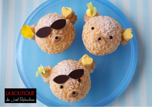 ジョエル・ロブション　夏の新作スイーツ2種を販売！！　見た目も味もクールでかわいい夏のクマさんシュー(ハート)　爽やかな香りのフレッシュミントを使ったチョコミント