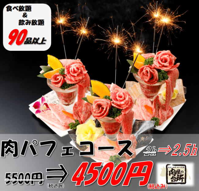 12 21 土 黒毛和牛焼肉食べ放題 肉屋の台所 上野公園前店 がnewopen 黒毛和牛の焼肉食べ放題大好評 肉パフェコース が4 500 円で期間限定復刻 記事詳細 Infoseekニュース