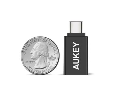 AUKEY OTG機能対応のUSB C to USB A 変換アダプタ2個セット CB-A1が50％オフ♪充電・同期が可能