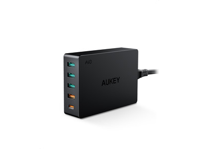 63W 5ポートUSB-C急速充電器 PD3.0＆QC3.0急速充電に対応でき「AUKEY PA-Y23」が40％オフ！【100個限定】充電に気になる方は必見！