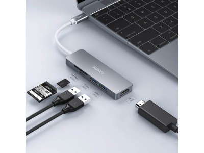 5-in-1の多機能及び高品質と薄型を両立させた、アルミ合製 USB-Cハブ「AUKEY CB-C72」 が新発売！！！