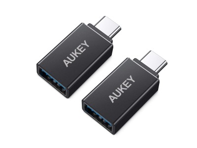 AUKEY OTG機能対応の2点セット USB C to USB 3.0 変換アダプタCB-A22(ブラック)が7/27(金)より30％オフ、最大5Gbps転送♪