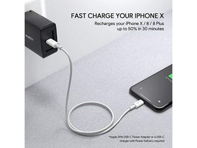 AUKEY1m USB-C to Lightning ケーブルCB-CL01が新発売 ！iPhoneの高速充電に対応、充電も同期もこれ一本♪