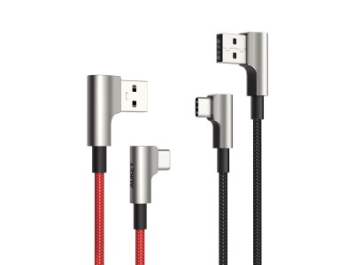 AUKEY 2本組*2mのL字型USB CケーブルCB-CMD33が新発売！3A急速充電・高速データ転送対応♪