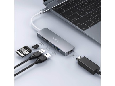 上質なデザインと使いやすさを両立したAUKEY 5-in-1 USB C ハブCB-C72改善版が新発売！薄型で軽く、携帯しやすい♪