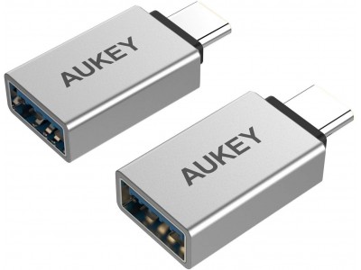 AUKEY OTG機能対応のUSB C to USB A 変換アダプタ CB-A22(シルバー)が42％オフ、高速データ転送が可能♪