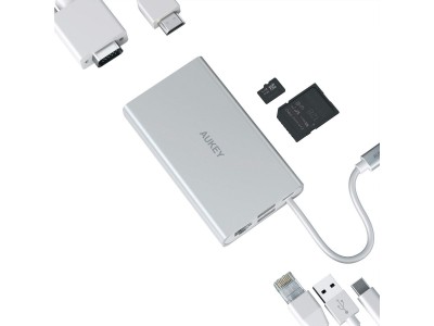 1台8役、100W PD出力対応の8in1 Type Cマルチハブ「AUKEY CB-C55」が35%オフ!♪