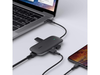 AUKEY 有線LANポート付きの4in1 USB Type C ハブCB-C74が30%オフ！快適なリモートワークを支える♪