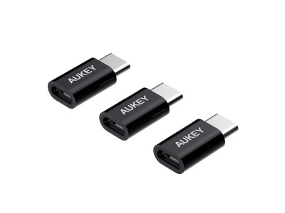 AUKEY OTG機能対応のUSB C Micro USB 変換アダプタ (マイクロ USB→USB-C変換アダプタ )CB-A2 3点セットが25％オフ♪
