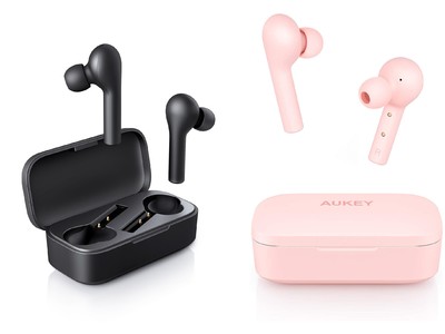 AUKEY超軽量Bluetooth 5.0ワイヤレスイヤホンEP-T21ブラック＆ピンクが20％OFFのお買い得セール開催！