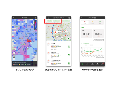 『NAVITIMEドライブサポーター』、ガソリン価格の傾向を可視化した「ガソリン価格マップ」提供開始