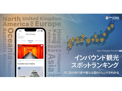 訪日外国人観光客向けアプリ『Japan Travel by NAVITIME』「スポットランキング」機能...