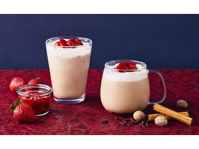 こだわり自家製ドリンクのホリデーエディション完成！スパイス香るチャイと甘酸っぱい苺の出会い。【ストロベリーチャイ HOT/ICE】登場！