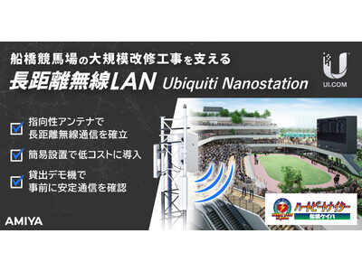 【長距離無線LAN 導入事例】船橋競馬場の大規模改修工事を支える、Ubiquiti Nanostation（屋外ロングレンジWi-Fi）