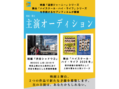 映画『追想ジャーニー』シリーズを手掛けるセブンフィルムが、映画・舞台2作品の＜主演オーディション＞を開催