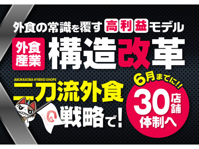 外食の常識を覆す高利益モデル「二刀流外食」戦略で当初年内30店舗目標を6月までに前倒しへ