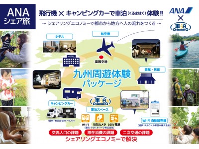 ANAシェア旅×車泊（くるまはく）によるシェアリングエコノミー型「九州周遊体験パッケージ」のトライアル販売