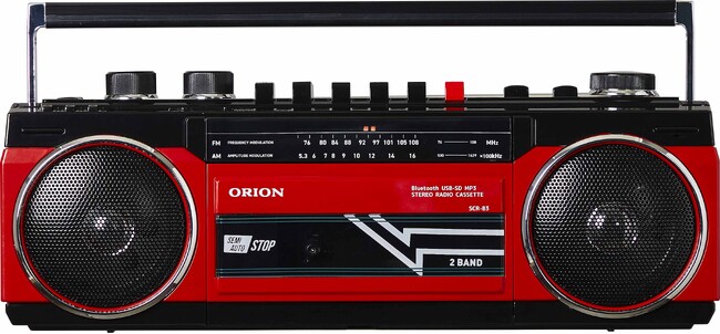 昭和レトロ感を漂わせながら機能は現代仕様なラジカセ「ORION Bluetooth(R)機能搭載 ステレオラジオカセット SCR-B3」から待望の新色のレッドを発売