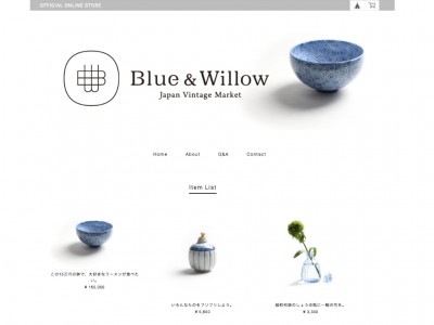 "歴史"ではなく"暮らし"視点で骨董品に出会うWEBショップ「Blue&Willow - Japan Vintage Market -」が9月22日(金)にオープン！