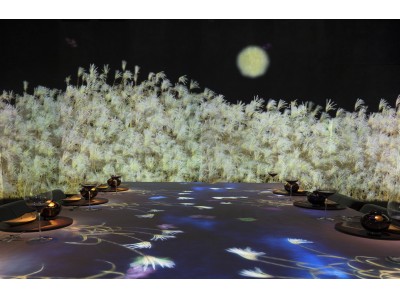 食とデジタルアートの融合、秋の新たな食空間『MoonFlower Sagaya Ginza, Art by teamLab』秋の月花ディナーコース　好評ご予約受付中！