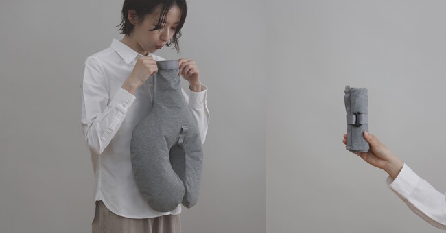 プレスリリース「息を吹き込むだけで膨らみ、小さくたためる「fuu ネックピロー」にWEB限定色のライトグレーが新発売」のイメージ画像
