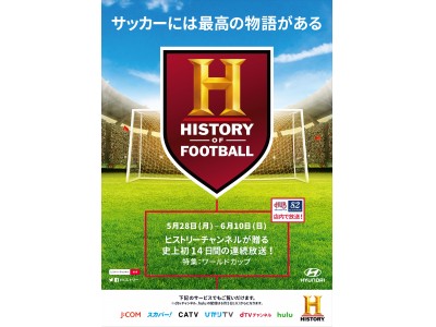 ＨＵＢ × ヒストリー(TM) コラボレーション企画　THE HISTORY OF FOOTBALL 特集 : ワールドカップ　店内放映決定！