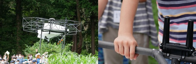 小学3・４年生を対象に農業用ドローンの飛行を実施