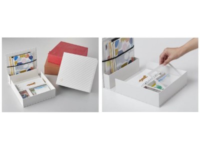 レターセットや一筆箋などをきれいに収納できる、手紙用品専用の収納ボックス「紙文箱(カミフミバコ)」発売