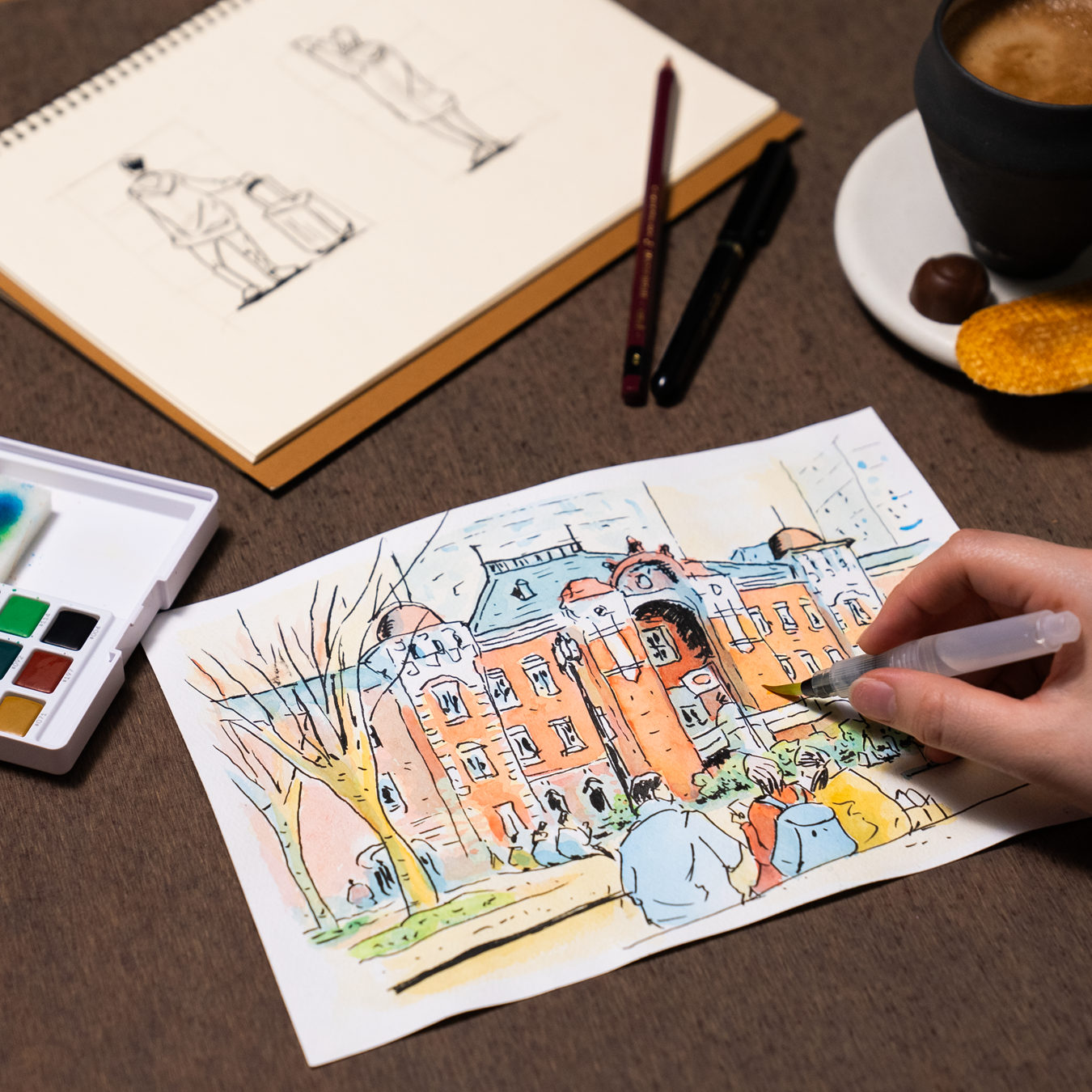 キット付きオンラインレッスン『Lakit（ラキット）』に、水彩スケッチで街の風景を描く新レッスンが登場