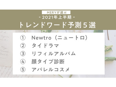 年間20,000記事以上を発信する「MERY」が選ぶ 　2021年上半期トレンド予測5選を発表「Newtro（ニュートロ）」「タイドラマ」「顔タイプ診断」