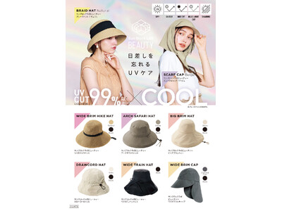 日差しを忘れるUVケア 「Sun Block LAB　BEAUTY」から、UVカット×COOLの高機能UV帽子9型を3月2日（月）より発売