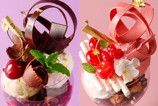 【パティスリー＆カフェデリーモ】期間限定さくらんぼ＆アメリカンチェリー 2種のチェリーパフェ販売