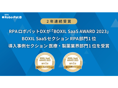 2年連続】RPAロボパットDXが「BOXIL SaaS AWARD 2023」BOXIL SaaS