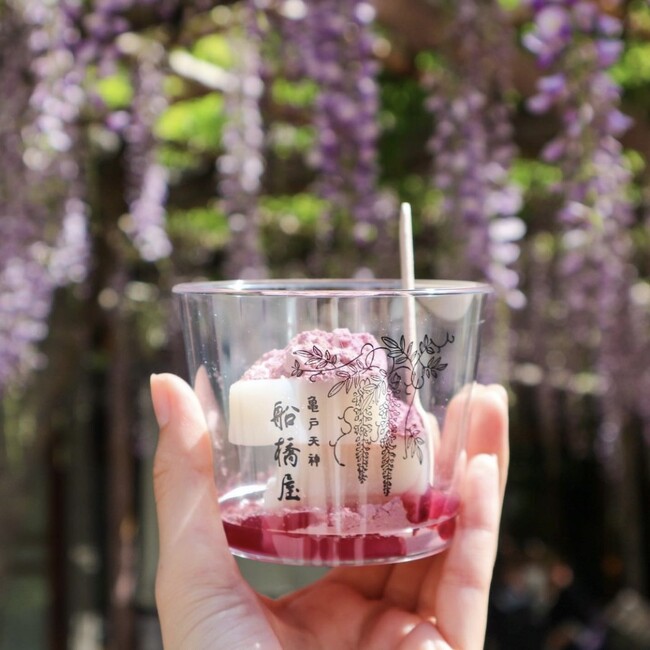 【亀戸天神 藤まつり】に合わせて、船橋屋が藤色スイーツ4種を提供